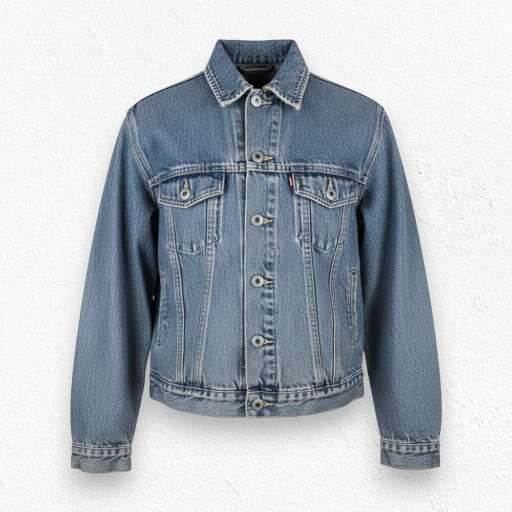90s Vintage Arizona Classic Blue Wash Big Ring Denim Trucker Jacket Size Medium
